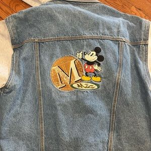 VINTAGE MICKEY INC EMBROIDERED MICKEY BUTTON DENIM JEAN JACKET SIZE XL